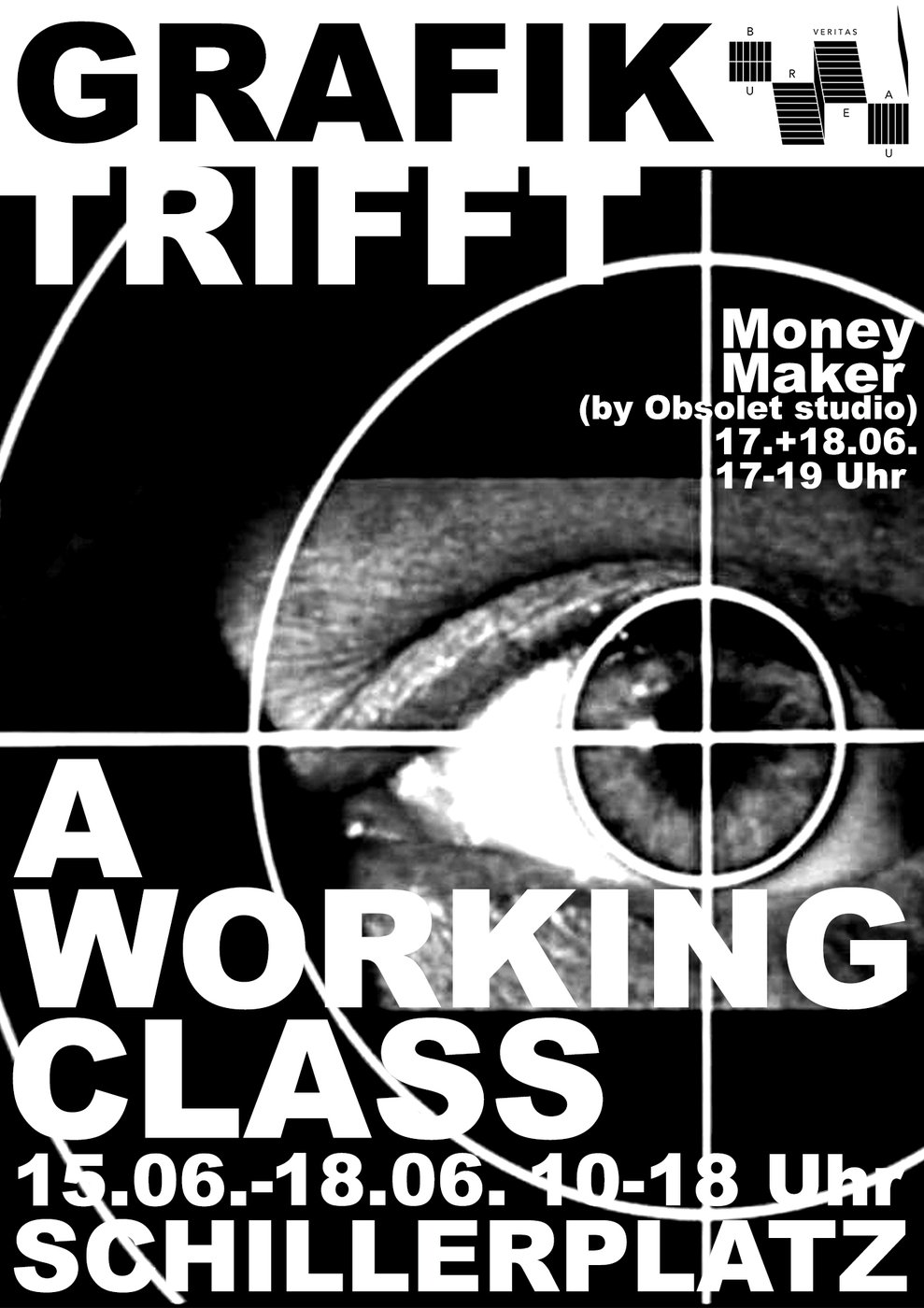 Working Class Schwarz-weiß Poster mit Tatort Signet und Schriftzug