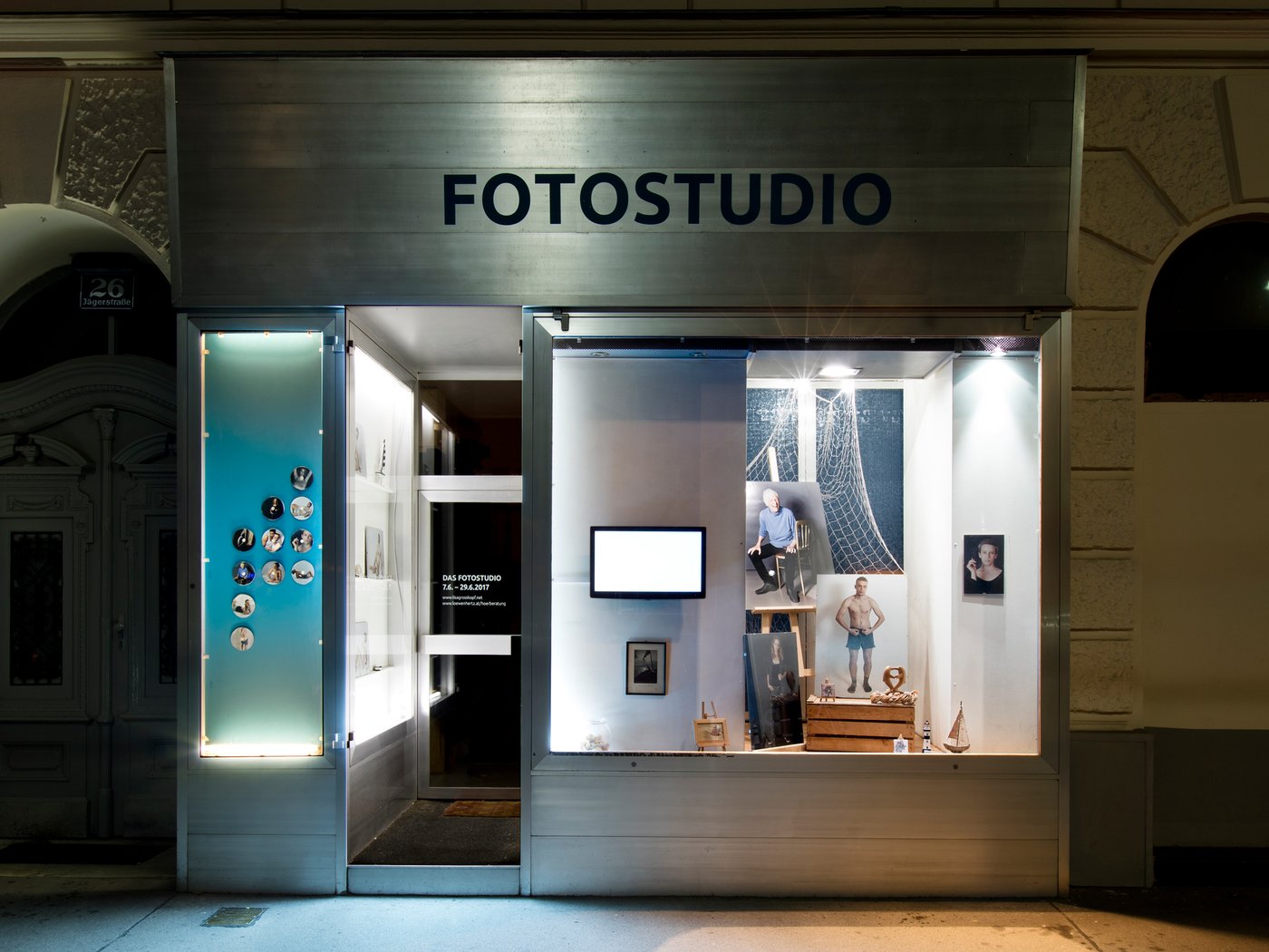 Fotostudio Auslage eines Fotostudios