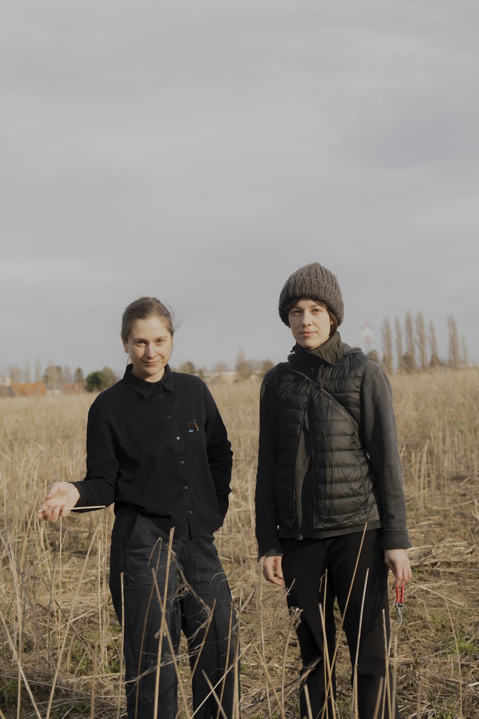 1 Two young women in a field