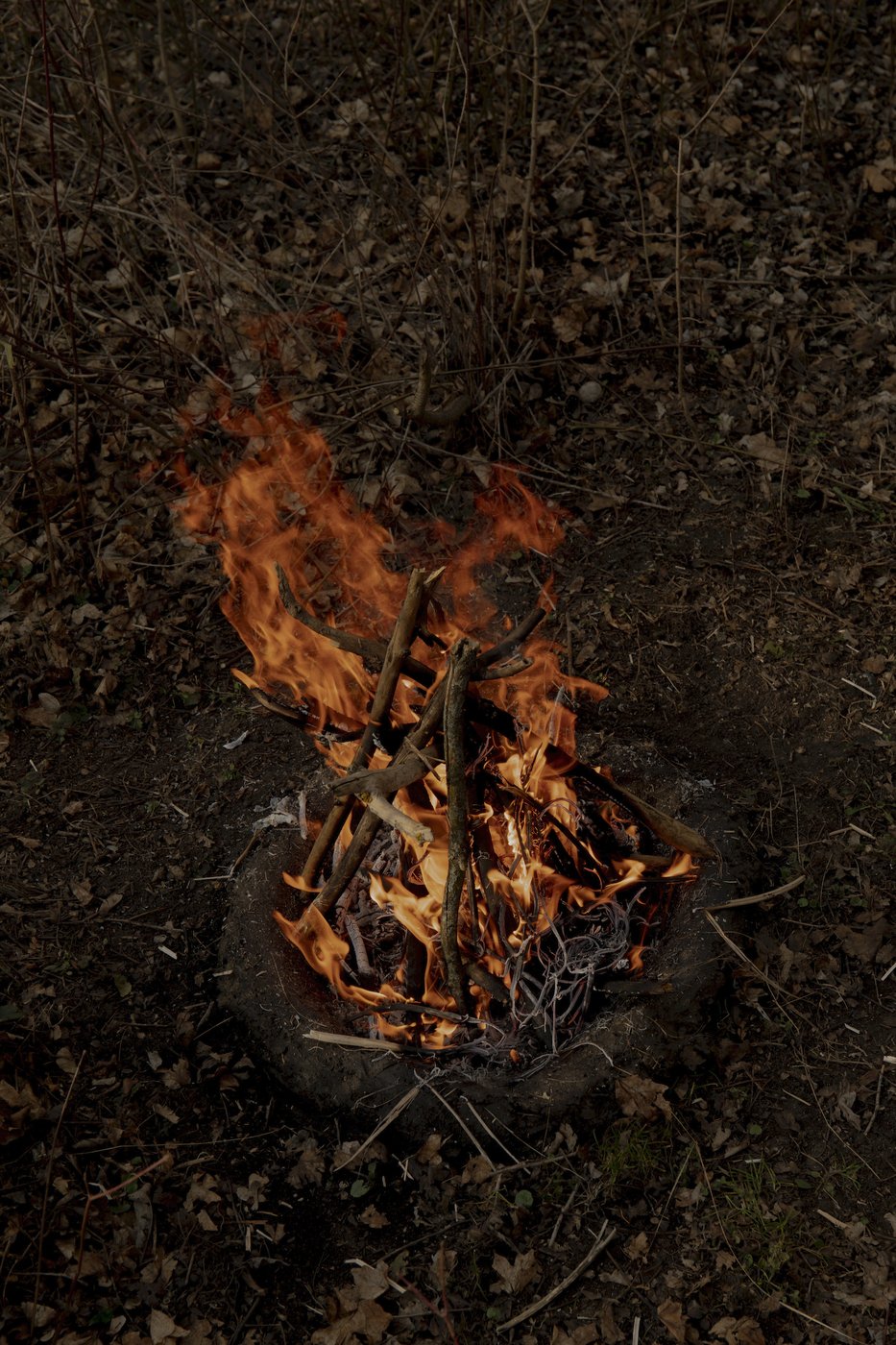 2 burning fireplace